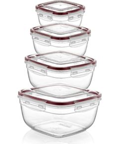 Michelino 4 daļu pārtikas uzglabāšanas trauku komplekts, taisnstūrveida, 0,5 l, 0,9 l, 1,5 l, 2,4 l, 40013, Mi Citi virtuves piederumi