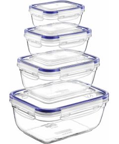 Michelino 4 daļu pārtikas uzglabāšanas trauku komplekts, taisnstūrveida, 0,4 l, 0,8 l, 1,4 l, 2,3 l, 40006, Mi Citi virtuves piederumi