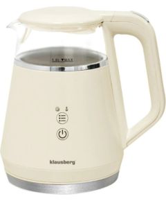 Elektriskā tējkann Klausberg KB 7893 no stikla ar LED paneli, tilpums 1,0L un jauda 1100W Tējkannas (elektriskās)