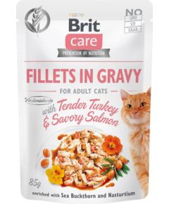 BRIT Care Fillets in Gravy turkey and salmon in sauce - wet cat food - 85 g Barība