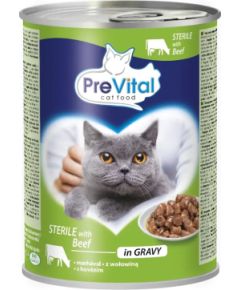PREVITAL Cat Food Sterile Beef in Sauce - Wet Food for Cats - 415g Консервы кошек