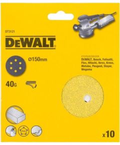 Smilšpapīrs DeWalt DT3121-QZ; 150 mm; K40; 10 gab. Dažādi diski