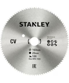 Griešanas disks kokam Stanley STA10165-XJ; 160x20 mm; 100T Zāģripas