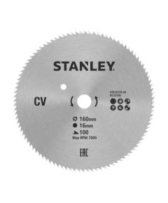 Griešanas disks kokam Stanley STA10155-XJ; 160x16 mm; 100T Zāģripas
