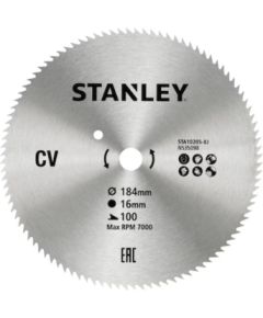 Griešanas disks kokam Stanley STA10205-XJ; 184x16 mm; 100T Zāģripas