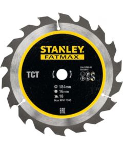 Griešanas disks kokam Stanley STA15360-XJ; 184x16 mm; 18T Zāģripas