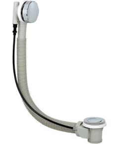 Remer vannas izplūde ar  pārplūdi, bez sifona daļas, L=580 mm, plastmasa, balts/hroms Cифоны