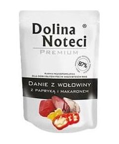 Dolina Noteci DOLINA NOTECI PIES 300g DANIE WOŁOWINA Z PAPRYKĄ I MAKARONEM, saszetka dla ras małych /10 Suņu barība