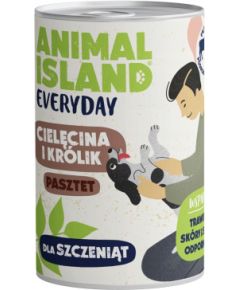 ANIMAL ISLAND Everyday cielęcina i królik dla szczeniąt puszka 400g Suņu barība
