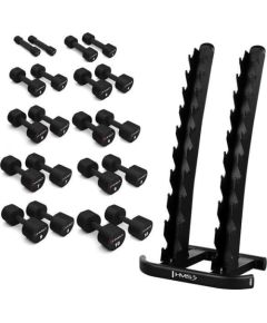 ZESTAW HANTLI POLIURETANOWYCH HPT 2 x 1 - 10 KG (110 KG) + STOJAK STR37 HMS Велосипеды