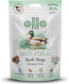 OLLO Air-Dried Anti-Stress Duck strips - dog treat - 80g Suņu barība