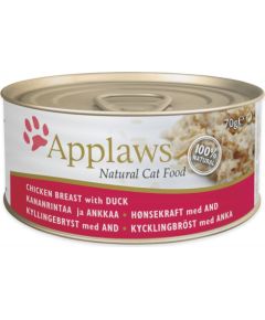 APPLAWS Natural Cat Food Chicken breast with duck - wet cat food - 70g Консервы кошек