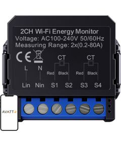 Avatto WiFi WPM16-2 smart bi-directional energy meter Viedie slēdži