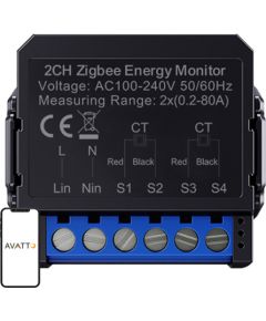 Avatto ZigBee smart bi-directional energy meter ZWPM16-2 Viedie slēdži