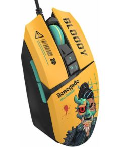 A4TECH Bloody W63 Max Renegade vadu spēļu pele | RGB | 7 pogas | 12000CPI | dzeltena krāsa Peles, ievadierīces