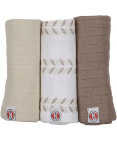 Lodger Swadler Solid Matcha kokvilnas autiņš, Birch, 70x70 cm, 3gab. - SWM 093 Хлопковые подгузники, зажимы