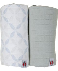 Lodger Swadler Solid Matcha kokvilnas autiņš, Peppermint/Blue Fogg, 110x110 cm, 2gab. - SW 1110 Хлопковые подгузники, зажимы