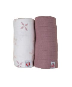 Lodger Swadler Solid Matcha kokvilnas autiņš, Powder/Rose, 110x110 cm, 2gab. - SW 1123 Хлопковые подгузники, зажимы