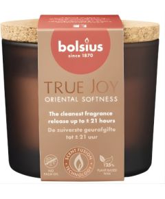 Bolsius Svece arom. stikla gl. ar korķi True Joy Ø66x83mm oriental softness Sveces un svečturi