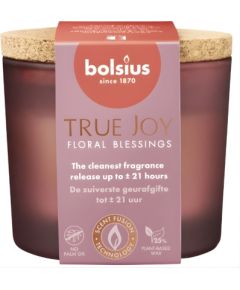 Bolsius Svece arom. stikla gl. ar korķi True Joy Ø66x83mm floral blessings Sveces un svečturi