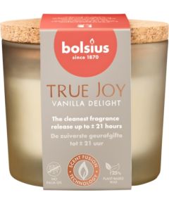 Bolsius Svece arom. stikla gl. ar korķi True Joy Ø66x83mm vanilla delight Sveces un svečturi