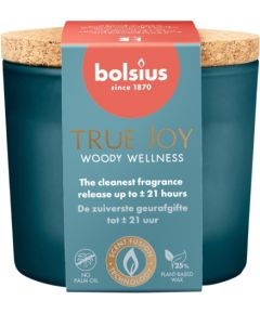 Bolsius Svece arom. stikla gl. ar korķi True Joy Ø66x83mm woody wellness Sveces un svečturi
