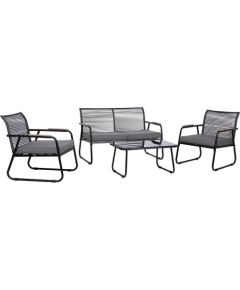 Garden furniture set MACOS table, sofa and 2 chairs, grey/black Jaunumi -Dārzam