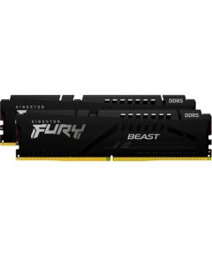 Kingston FURY DDR5 - 32GB - 6400 - CL - 32 (2x 16 GB) dual kit, RAM (black, KF564C32BBEK2-32, FURY Beast, INTEL XMP, AMD EXPO) RAM Operatīvā atmiņa
