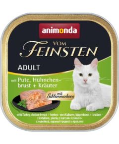 ANIMONDA Vom Feinsten Adult Turkey, chicken breast and herbs - wet cat food - 100g Kaķu konservi