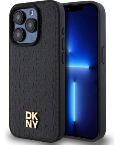 DKNY -  DKNY PU Leather Repeat Pattern Stack Logo MagSafe Case for iPhone 15 Pro Black Чехлы - альтернативные