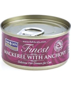 Fish4dogs FISH4CATS Mackerel with anchovy - wet cat food - 70g Kaķu konservi