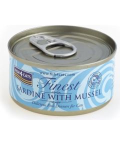 Fish4dogs FISH4CATS Sardine with mussel - wet cat food - 70g Kaķu konservi
