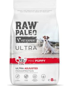 RAW PALEO Ultra Mini Puppy Beef - dry food for puppies of small breeds - 8 kg Suņu barība