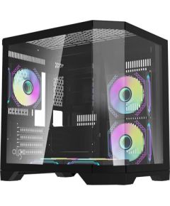 Darkflash Darflash FT350 computer case + 5 aRGB fans (black) Datoru korpusi
