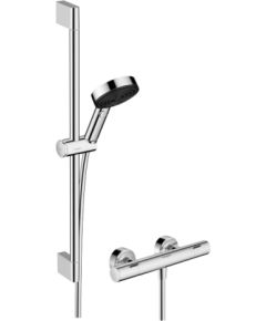 Hansgrohe dušas termostats Ecostat Fine ar dušas kompl. Pulsify Select S 105 3jet Relaxation EcoSmart, hroms  Смесители для душа / Душевые системы