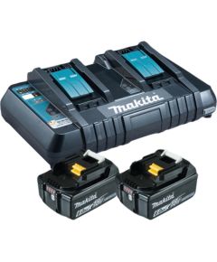 Makita Power Source Kit 18V 6Ah, set (black, 2x battery BL1860B, 1x charger DC18RD) Jaunumi -Dārzam