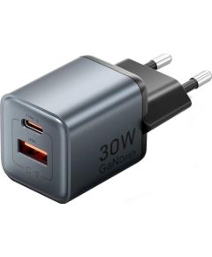 Ładowarka Vention 30W GaN 1x USB-A 1x USB-C czarna Telefonu lādētāji 220v