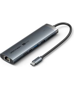 Vention USB-C 8-in-1 4K 60Hz 100W docking station Datoru dokstacijas