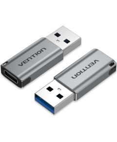 Vention USB 3.0 Male to USB-C Female Adapter Gray Aluminum Alloy Type Data USB kabeļi