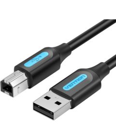 Vention USB 2.0 A Male to B Male Cable 1M Black PVC Type Дата USB-кабели