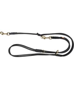 Trixie Pure, smycz regulowana, dla psa, skórzana, czarna, S: 2 m/10 mm, okrągła Citas preces