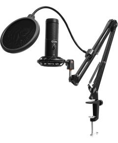 LORGAR Voicer 931, Gaming Microphone, Black, USB condenser microphone with boom arm stand, pop filter, tripod stand. including 1* microphone, 1*Boom Arm Stand with C-clamp, 1*shock mount, 1*pop filter, 1*windscreen cap, 1*2.5m type-C USB cable, 1* Extra t Mikrofoni