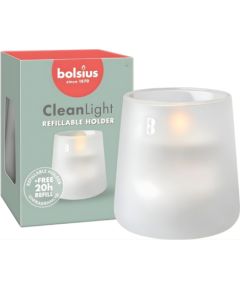 Bolsius Svece arom. stikla gl. Clean Light Ø95x85mm 0% fragrance Sveces un svečturi