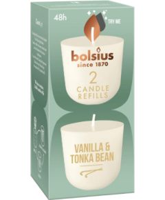 Bolsius Sveces Clean Light uzpildes sveces 2 gab. vanilla&tonka bean Sveces un svečturi