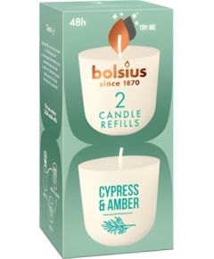 Bolsius Sveces Clean Light uzpildes sveces 2 gab. cypress & amber Sveces un svečturi