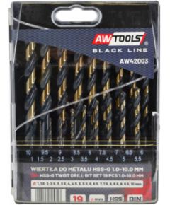 Metāla urbis AWTools AW42001BL; HSS; 1,5-6,5 mm; 13 gab. Piederumi urbjiem