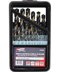 Metāla urbis AWTools AW42005BL; HSS; 1-13 mm; 25 gab. Piederumi urbjiem