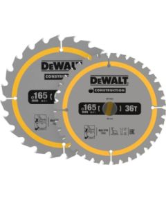 Griešanas disks kokam DeWalt DT90270-QZ; 165x20 mm; 2 gab. Zāģripas