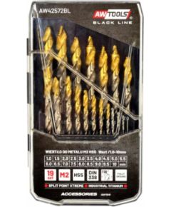 Metāla urbju komplekts AWTools AW42572BL; 1,5-10 mm; 19 gab. Piederumi urbjiem