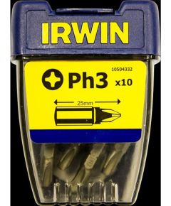 Skrūvgrieža uzgaļu komplekts Irwin 10504332; PH3; 25 mm; 10 gab. Piederumi urbjiem